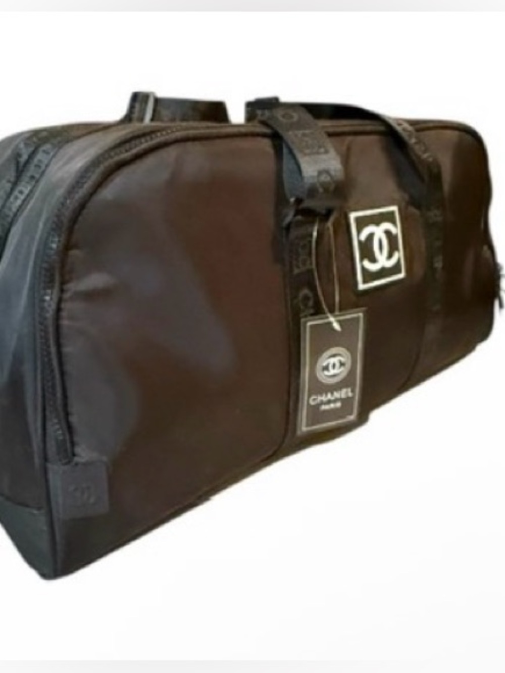 CHANEL NWT Black  Duffel GYM Weekender Travel Bag